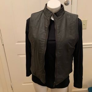 Genuine Leather, Brown, Reversible, Vest